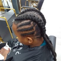 Client with natural hair updo